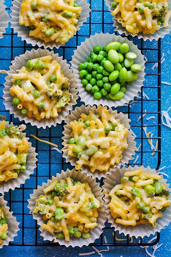veggie mac n cheese muffins